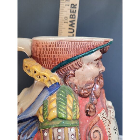 GERZ W. Germany German Beer Pitcher Stein Figurine w/ Proverb Vintage Large - Picture 9 of 9